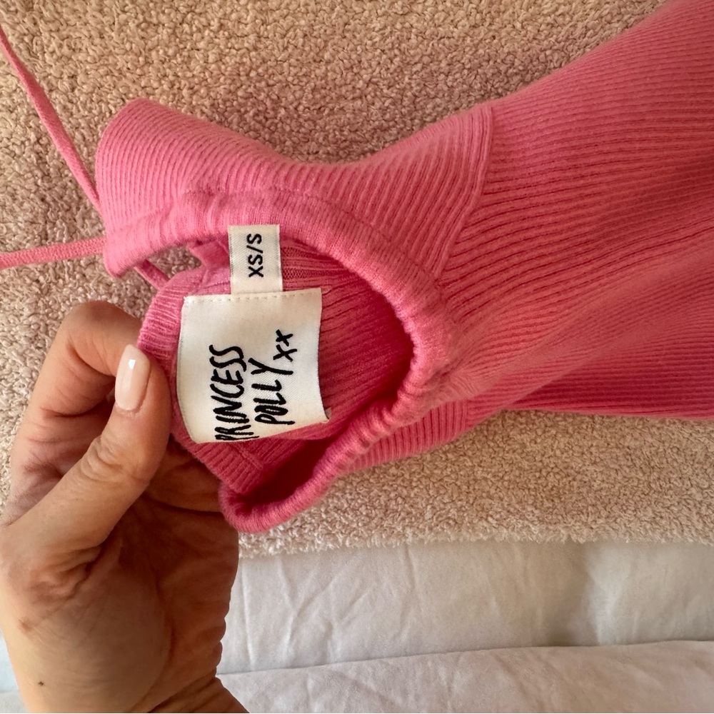 Princess Polly Hot Pink Ribbed Bodycon Mini Dress - Picture 3 of 3